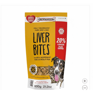 Chewmasters Freeze Dried Beef Liver Bites Dog Treats,  600g