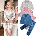thumbnail image 3 of Pyjama en satin pour Bébé, Haut à Boutons à Manches Longues + Pantalon, Ensemble de Pyjama, 3 of 5