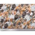 thumbnail image 2 of Soimoi Rayon Crepe Fabric Pug,Beagle & English Cocker Spaniel Dog Scene Print Sewing Fabric Yard 46 Inch Wide, 2 of 3