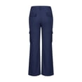 thumbnail image 5 of Bigersell Womans Jeans Flare Jeans Summer Flare Jeans Ladies High Waisted Slim Straight Denim Pants Button Closure Ripped Wide Leg Jeans Loose Mid Waist Ankle Length Pants Style J-194 Navy L, 5 of 5