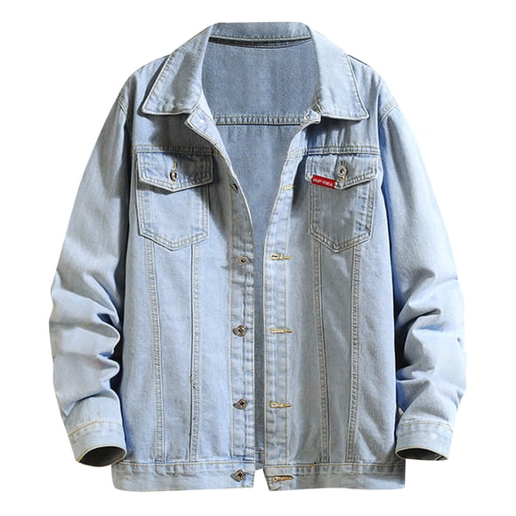 Men's Denim Jacket Casual Slim Fit Lightweight Stylish Comfortable Washed Denim Coat for Spring Autumn