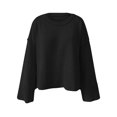 thumbnail image 3 of AherBiu Chandail Court pour Femmes Col Ras du Cou Tricoté Chandail Hauts Automne Hiver Tendance Chaud Manches Longues Chandail, 3 of 4