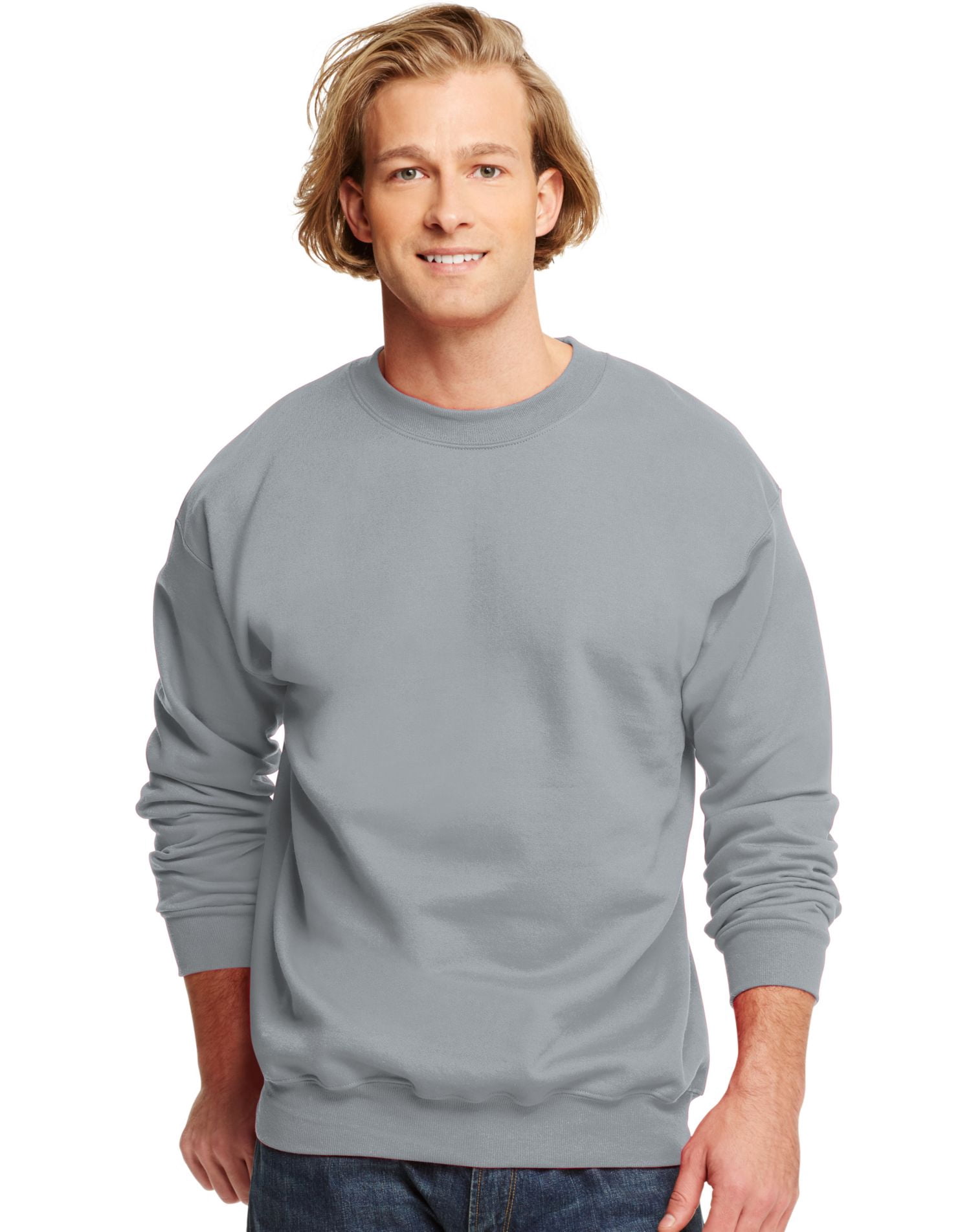 Hanes Ultimate Cotton Adult Crewneck Sweatshirt, 3XL, Light Steel