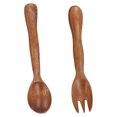 thumbnail image 3 of Ensemble de 2 Cuillères et Fourchettes en Bois Réutilisables pour Salade, Couverts de Cuisine Réutilisables pour Maison et Voyage, 3 of 14