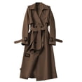 thumbnail image 1 of Soki Women's Long Double-Breasted Trench Coat Fall Winter Jacket with Belt, 1 of 5