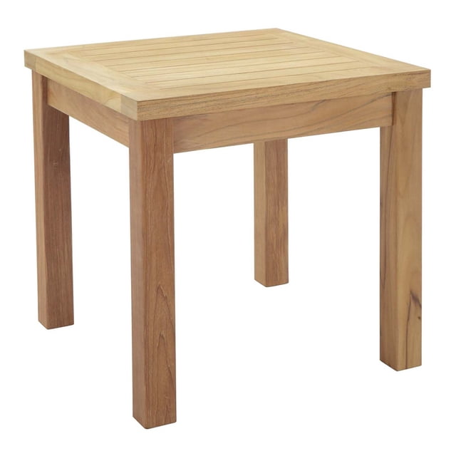 LexMod Marina Outdoor Patio Teak Side Table, Natural')