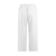 thumbnail image 4 of Timegard Capri Shorts for Women Cotton Linen Elastic Waisted Drawstring Lounge 3/4 Shorts with Pockets, 4 of 6
