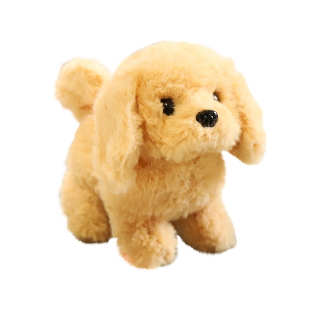 B Golden Retriever Plush Puppy Electric Walking Toy With Barking Function Soft Stuffed Pet For Children 5.9X6.2X3.9 Inch