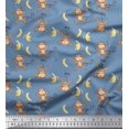 thumbnail image 1 of Soimoi Poly Georgette Fabric Banana & Monkey Kids Printed Fabric 1 Yard 42 Inch Wide, 1 of 3