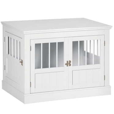 PawHut 31" Dog Crate Furniture End Table with Three Doors for Small Dogs