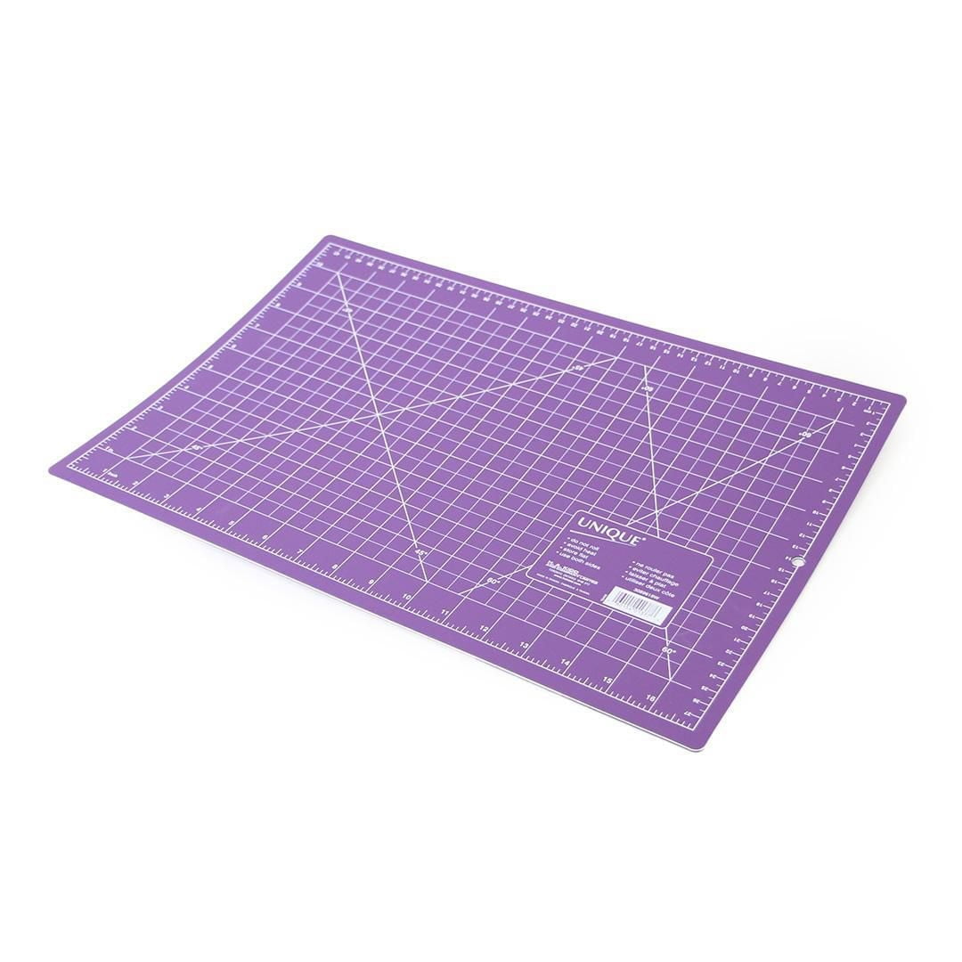 UNIQUE Double-Sided Self-Healing Cutting Mat 23 × 30 cm (11.8 in) Green, Purple