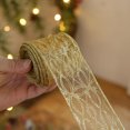 thumbnail image 5 of TIMIFIS Christmas Ribbon Wired Gold Christmas Tree Ribbon Glitter Christmas Wired Ribbons for Tree, Crafts,Gift Wrapping, Wreaths, Garland, Home Decor(2m), 5 of 5