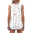 thumbnail image 4 of UPPADA Camisoles d'Été pour Femmes à Imprimé Floral, Col Ras du Cou, Sans Manches, Chemises Décontractées à Ourlet Fluide, Jolis T-Shirts, Chemises Coupe Ample, Hauts Confortables Multicolores,L, 4 of 7