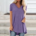 thumbnail image 2 of Pompotops T-shirt Blouse d'Été à Manches Courtes et Col en V pour Femmes, 2 of 6