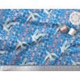 thumbnail image 3 of Soimoi Poly Georgette Fabric Floral Damask & Stork Bird Fabric Prints By Yard 52 Inch Wide, 3 of 3