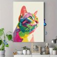 thumbnail image 4 of Colorful Abstract Cat Portrait Canvas Wall Art 15.75x11.81 Inches, 4 of 8