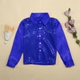 thumbnail image 2 of Boys Tops Sparkly Sequins Dance Long Sleeve Button Down Shirt for Jazz Performance Apparel, 2 of 7