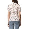 thumbnail image 3 of INSPIRE CHIC Hauts à Volants pour Femmes Manches Bouffantes Col Peter Pan Blouse en Coton à Imprimé Floral S Rouge Floral, 3 of 6