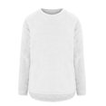 thumbnail image 4 of Pisexur Chandail en Molleton Douillet pour Femmes à Manches Longues Col Rond Mode Couleur Unie Automne chandail Décontracté Ourlet Fendu, 4 of 4
