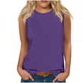 thumbnail image 1 of Yuyuzo Sleeveless Tops for Women Round Neck Tank Tops Solid Color Summer T Shirts Loose Basic Shirts, 1 of 4