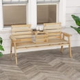 thumbnail image 2 of Gymax Outdoor Fir Wood Bench w/ Foldable Middle Table w/ Backrest & Armrests, 2 of 10