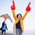 thumbnail image 5 of Red Foam Hand Glove Sports Fan Cheering Finger Pointing Rally Prop Game Event Enthusiasm Accessory Red #8684m, 5 of 5