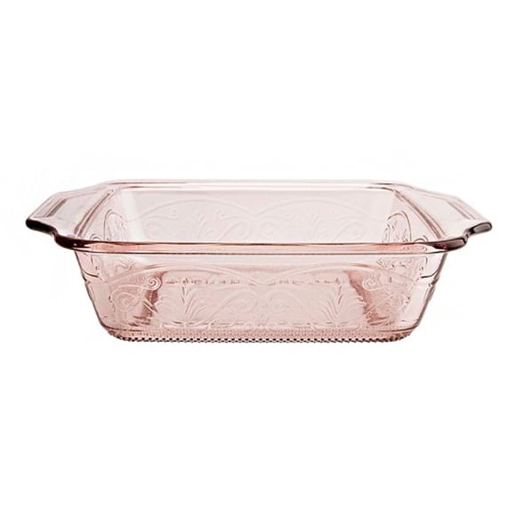 Plat de Cuisson Carré - Verre - 8 X 8 - Gaufré - Rose