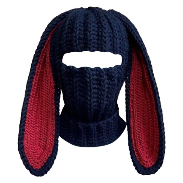 Fgnfyis Rabbit Ear Hat Autumn and Winter Neck Knitted Hat Bomber Hats BK3
