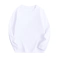 thumbnail image 4 of WUANDIXFA Chandail à Col Rond Unisexe pour Enfants, Garçons, Automne, Coton, Manches Longues, T-Shirts à Col Rond, Hauts, Blanc, 3-4 Ans, 4 of 4