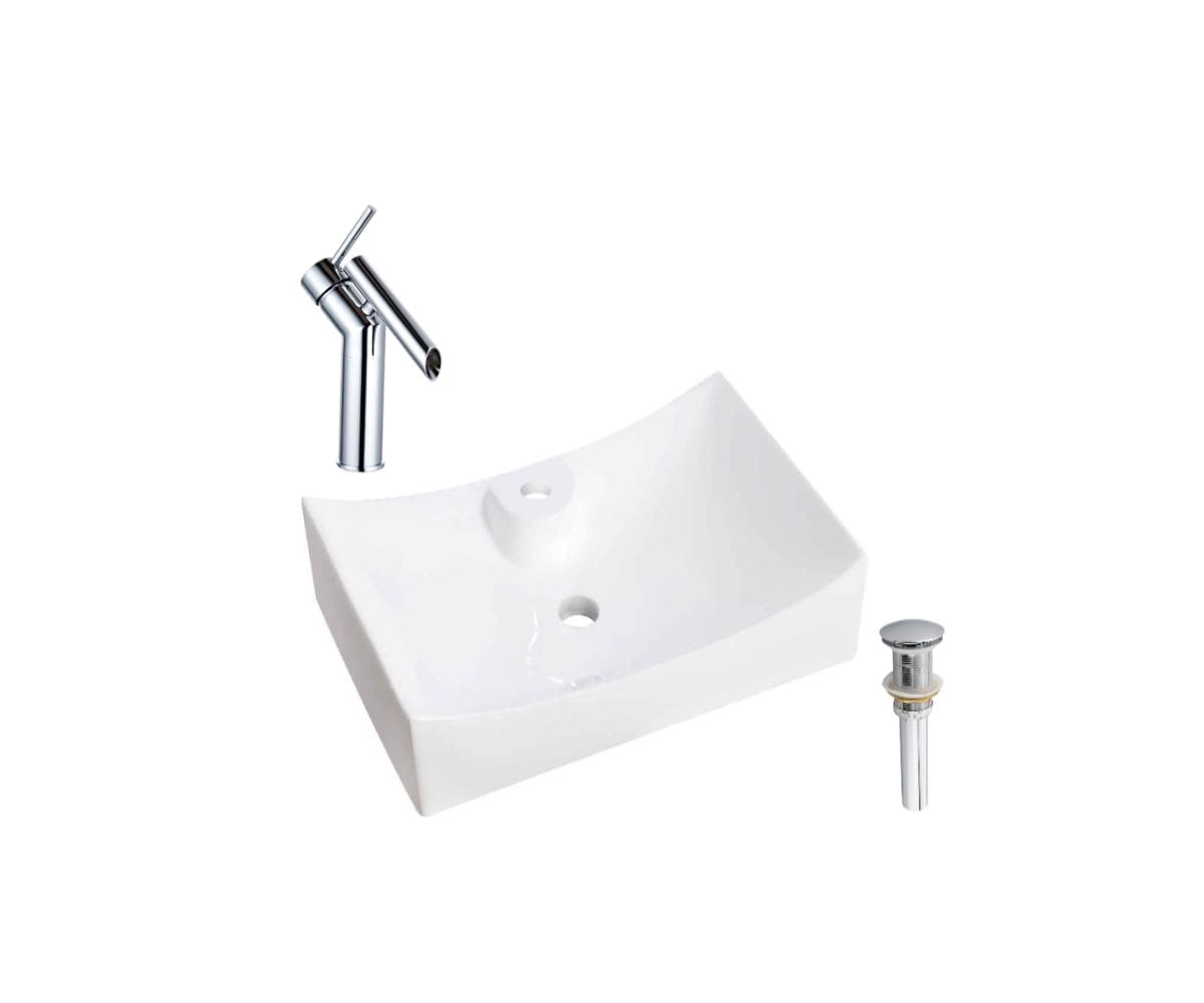 DROP Bath and Kitchen DR091478 Bathroom Vessel Sink Set