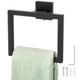 thumbnail image 2 of Square Hand Towel Ring Stainless Steel Towel Holder Wall Mounted Hand Towel Hanger Matte Black Modern Towel Rack Heavy-Duty Towel Holder for Bathroom Kitchen Lavatory, 2 of 6