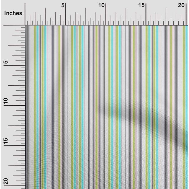 oneOone Tissu Popeline de Coton Imprimé Rayures Multicolores Tissu de Couture BTY 42 Pouces de Large
