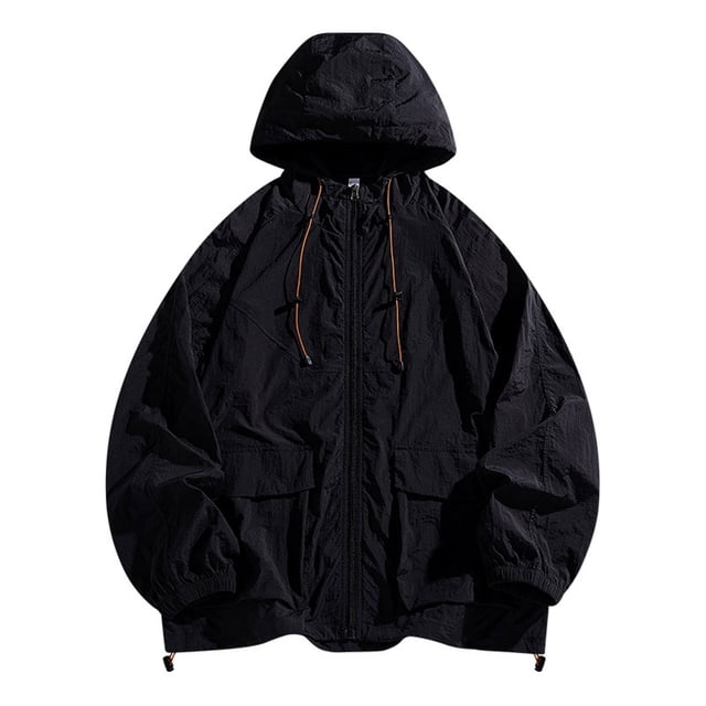 QIPOPIQ Men's UPF 50+ Sun Protection Outdoor Jacket Workout Athletic Jackets Lightweight Running Jacket Clearance