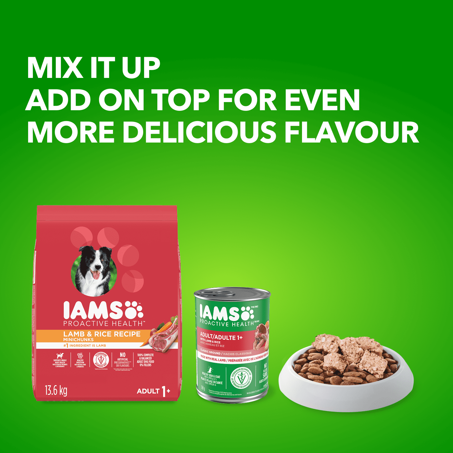 Iams Minichunks Adult Dry Dog Food Lamb & Rice Recipe 1.5kg