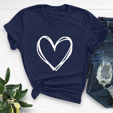 EGNMCR T-Shirts pour Femmes T-shirt à Col Rond Imprimé à Manches Courtes pour Femmes, Mode Décontractée, Coupe Ample, Hauts