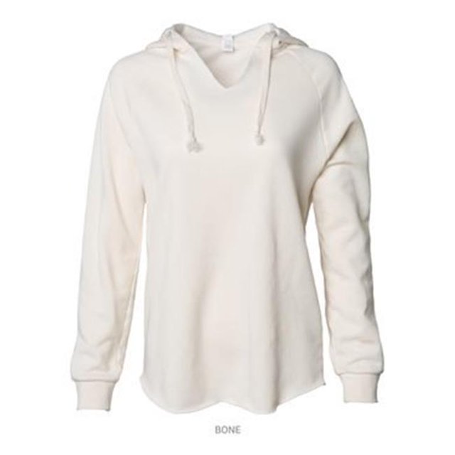 Independent Trading B26776246 Womens Lightweight California Wave Wash Hooded Sweatshirt, Bone - Extra Large