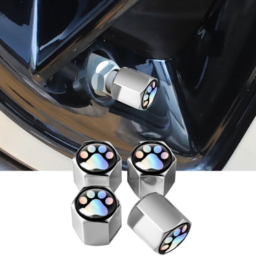 Birdeem Lot de 4 Capuchons Universels pour Valves de Pneus - Couvre-Tiges d'Air de Roue de Voiture en Alliage d'Aluminium 5,03 Pouces Capuchons Décoratifs Antivol