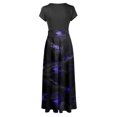 thumbnail image 4 of TIMIFIS Robe Maxi d'Halloween pour Femme à Manches Courtes, Cosplay d'Halloween, Robe de Fête Évasée en Ligne A, Vintage, d'Halloween, d'Horreur, Imprimée de Citrouilles, Robe de Bal de Fête Automne/hiver, 4 of 5