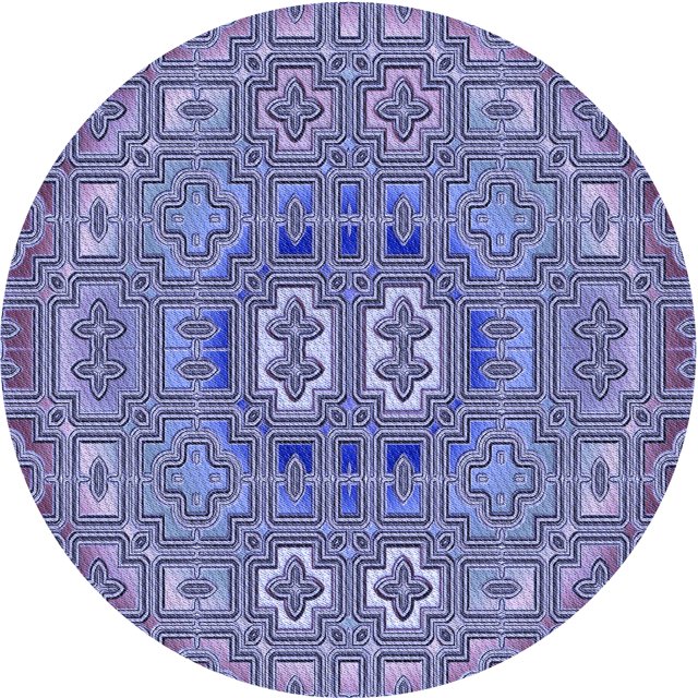 Ahgly Company Tapis Rond Lavable en Machine Intérieur Transitionnel Violet Pervenche Profond, 3 Pieds Rond