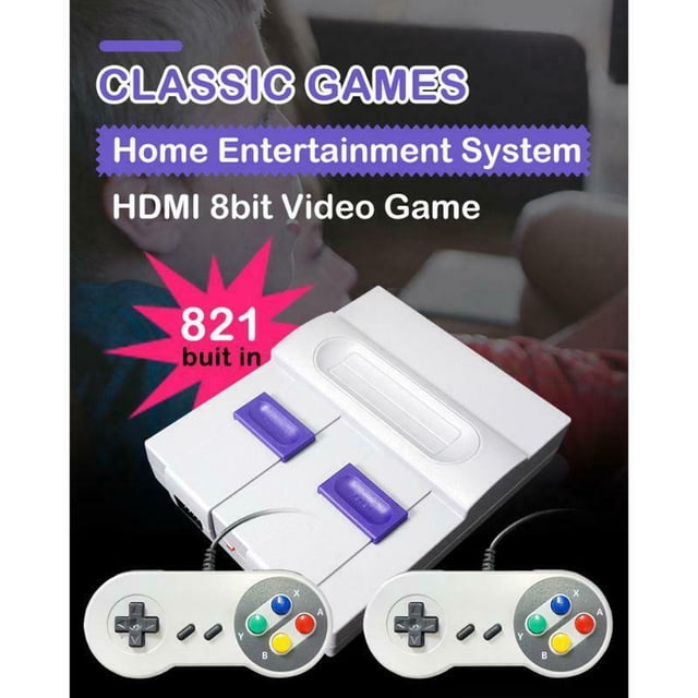 IXIR SUPER MINI NES Retro Classic Video Game Console TV Game Player Built-in 821 Games with Dual Gamepads