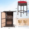 thumbnail image 2 of Gymax 5PCS Patio Bar Set Rattan Bar Furniture Set w/ Table & 4 Cushioned Stools Red, 2 of 10