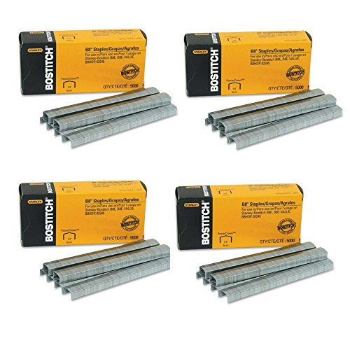 Bostitch B8 PowerCrown Premium Staples, 1/4" Leg Length, 5000/Box (4box)