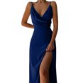 thumbnail image 5 of Meichang Robes d'Été Aguichant Portefeuille pour Femmes 2024 Été Sans Manches Longue Robe Moulante Décolleté en V Profond Robes Plissées Fente Boîte de Nuit Fête Soirée Robe Maxi, 5 of 5