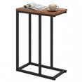 thumbnail image 1 of Gymax Table d'Appoint en Forme de C avec Patins de Pieds Ajustables Petite Table à Collation pour Salon Brun Rustique, 1 of 10