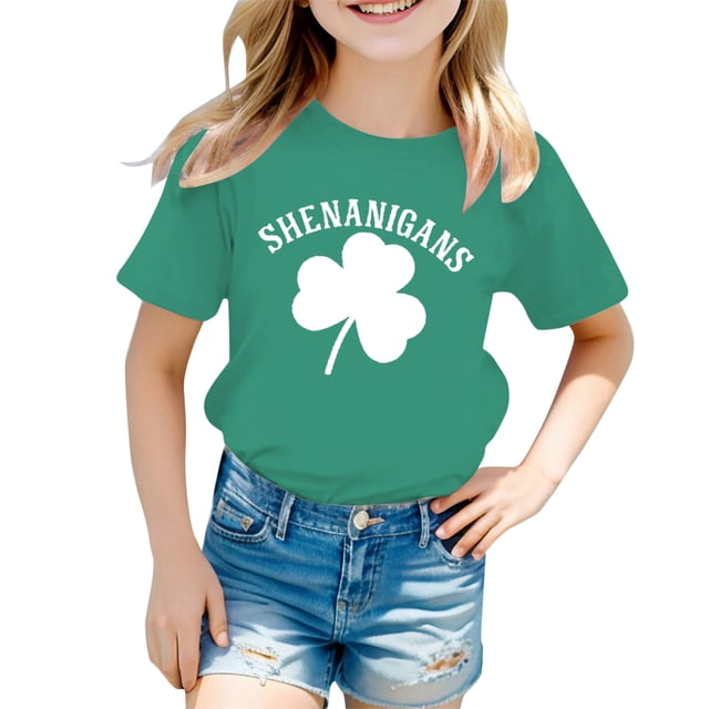 Chat et Veste pour Danse Imprimé St. Pat Col Rond Manches Courtes pour Filles