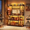 thumbnail image 4 of Large Bakers Rack, 55" Wide Kitchen Hutch Cabinet Microwave Stand with 11 Hooks, 4 of 5