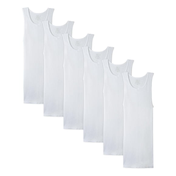 Gilet d’athlétisme Fruit of the Loom pour hommes, paquet de 6 en blanc