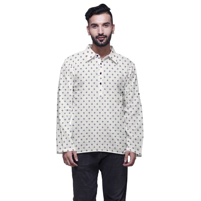 Atasi Printed Button Placket Traditional Kurta For Men Short Kurta Shirt For Boy