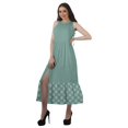 thumbnail image 3 of Moomaya Robe Imprimée Femme Fête Mariage Tenue de Fête Col Licou Robe Maxi en Rayonne, 3 of 4