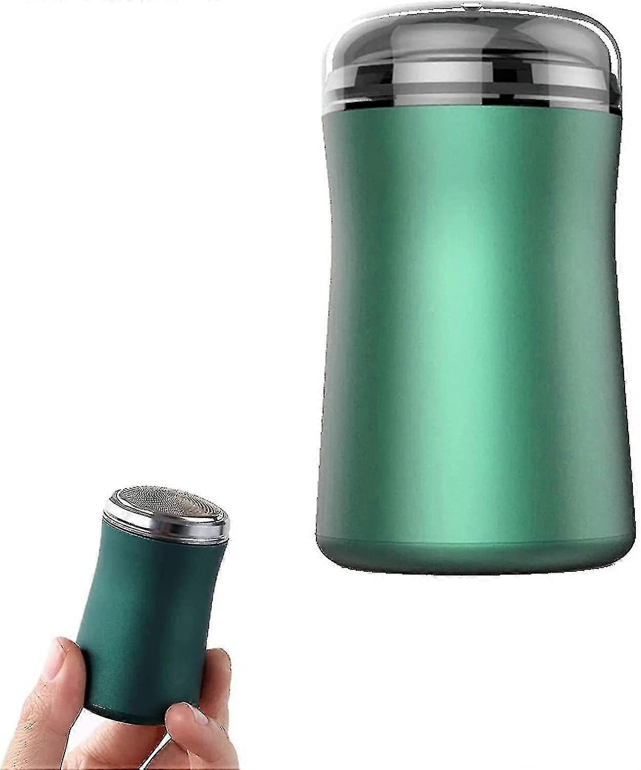 Compatible Mini-shave Portable Electric Shaver, Mini-shave Washable Electric Shaver, Men Mini Pocket Size Rotary Razor Green SXQ_Perfect Gift
